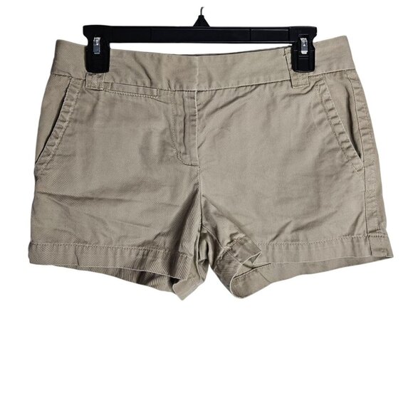 2/$35- J.Crew Chino Shorts City Fit Khaki Women 6 Cotton Blend Casual Summer - Picture 4 of 8